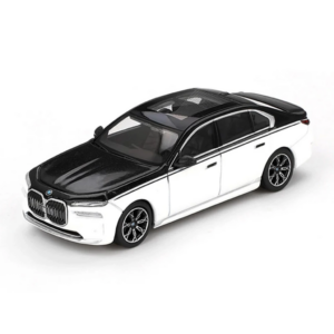 Eğitici Çocuk Mini GT 1/64 BMW i7 xDrive60 Alpine White / Black Sapphire - Blister Paket