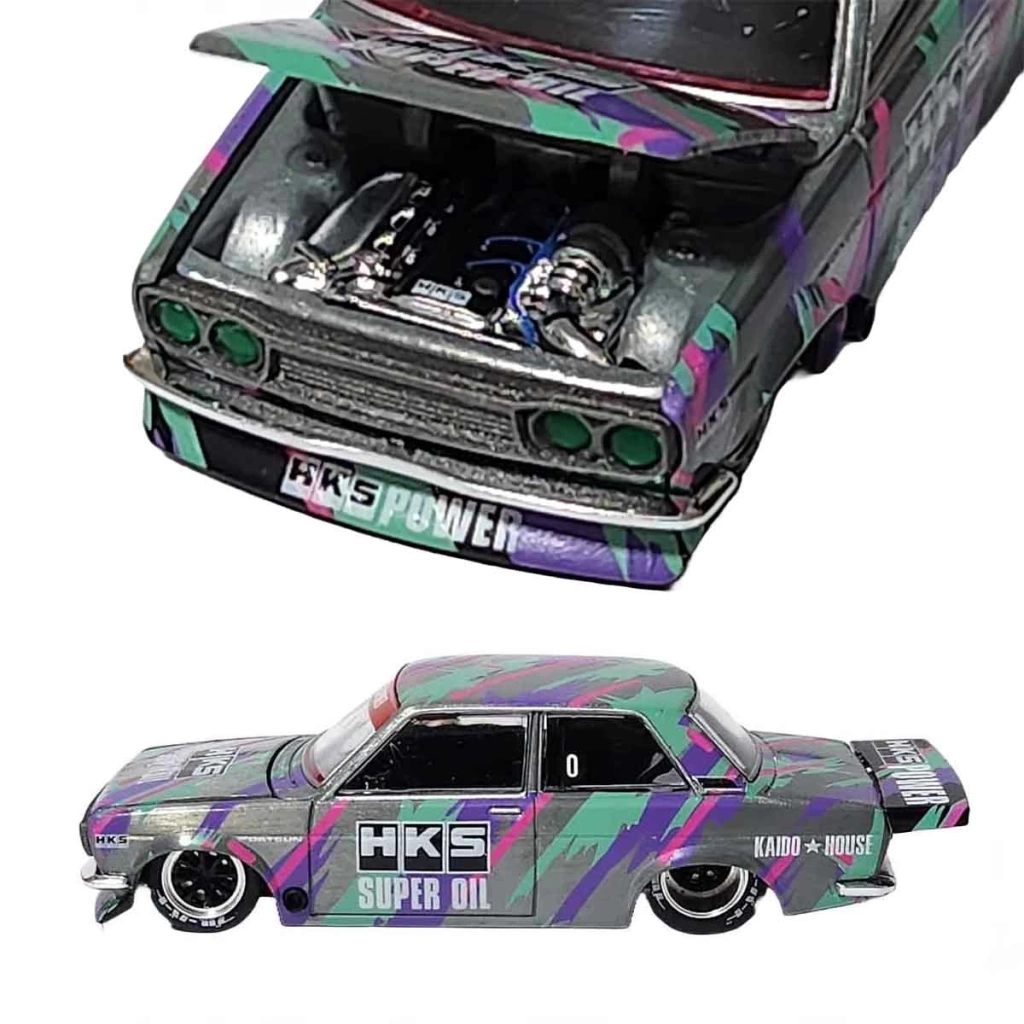 Mini GT 1:64 Datsun 510 Pro Street HKS V1 - Görsel 5