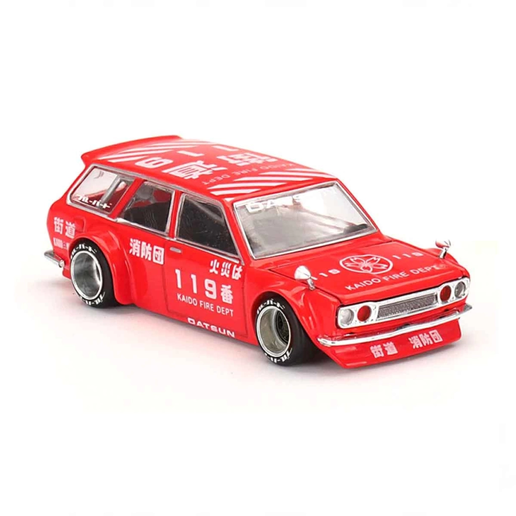 Mini GT 1:64 Datsun Kaido 510 Wagon Fire V1 - Görsel 2