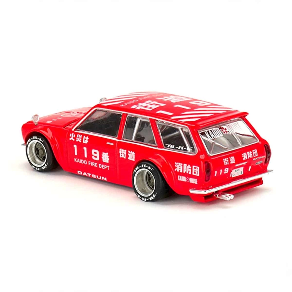 Mini GT 1:64 Datsun Kaido 510 Wagon Fire V1 - Görsel 3