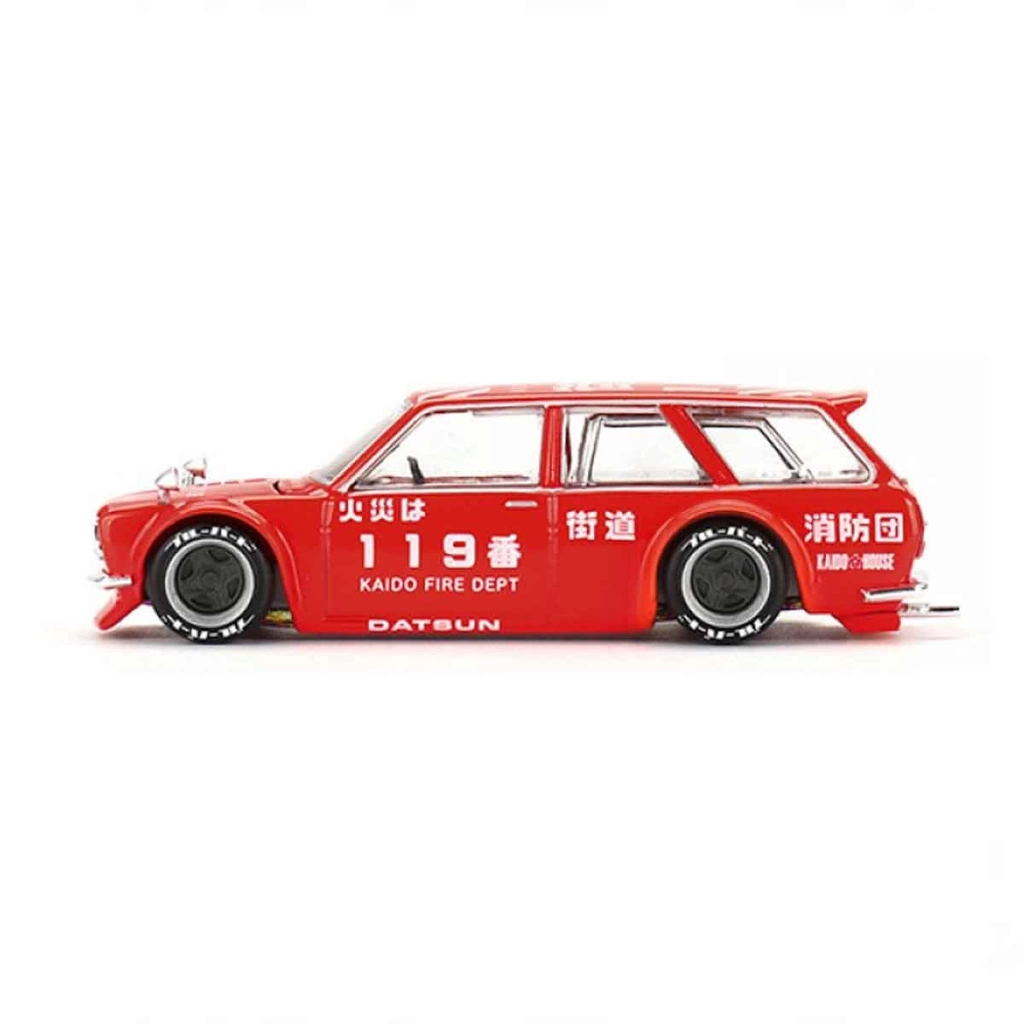 Mini GT 1:64 Datsun Kaido 510 Wagon Fire V1 - Görsel 4