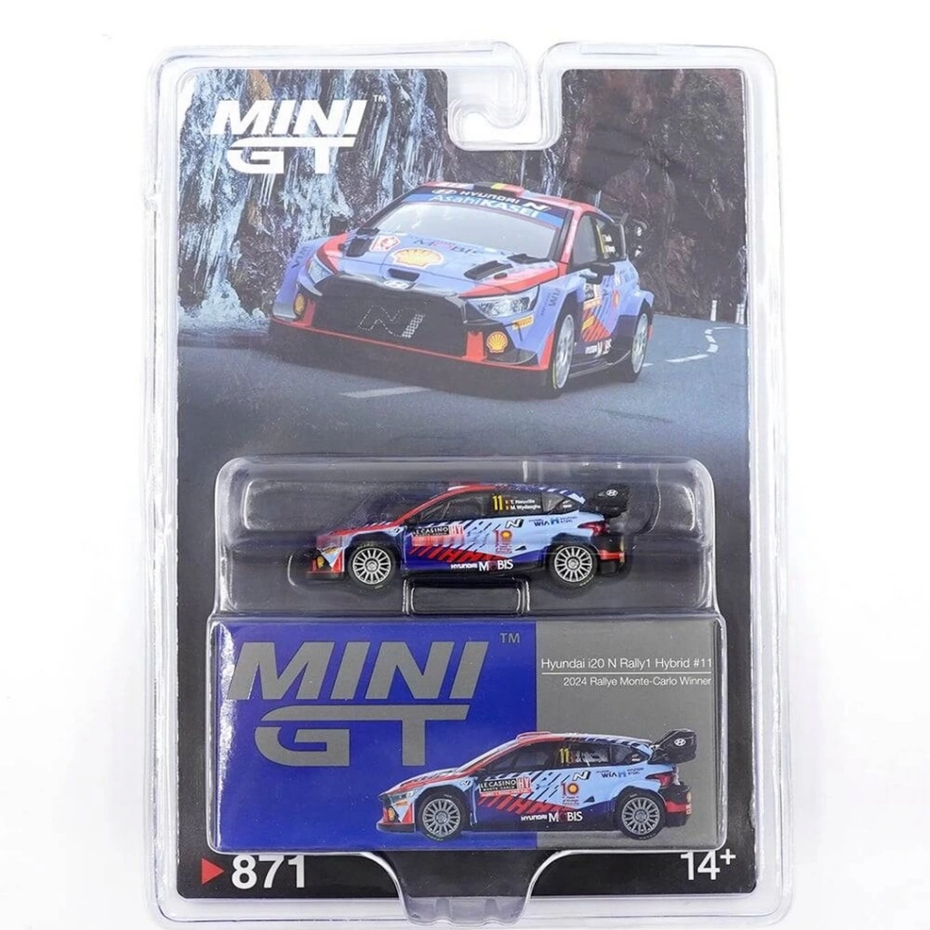 Eğitici Çocuk Mini GT 1/64 Hyundai i20 N Rally1 Hybrid 2024 Rallye Monte-Carlo Winner - Blister Paket - Görsel 2