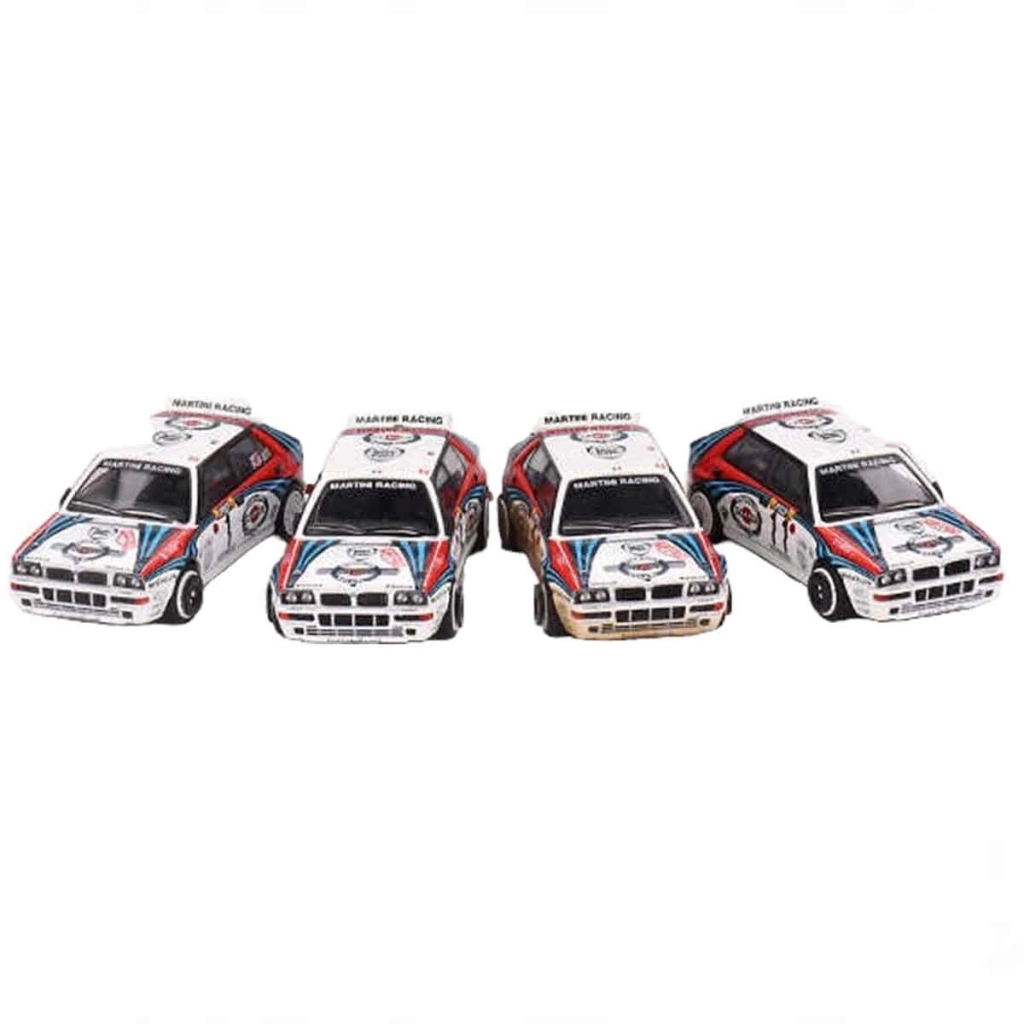 Mini GT 1:64 Lancia Delta HF Integrale Evoluzione 1992 Rally MonteCarlo Martini Racing 4'lü Set - Görsel 2