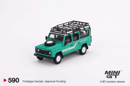 Çocuk Mini GT 1/64 Land Rover Defender 110 1985 County Station Wagon Trident Green