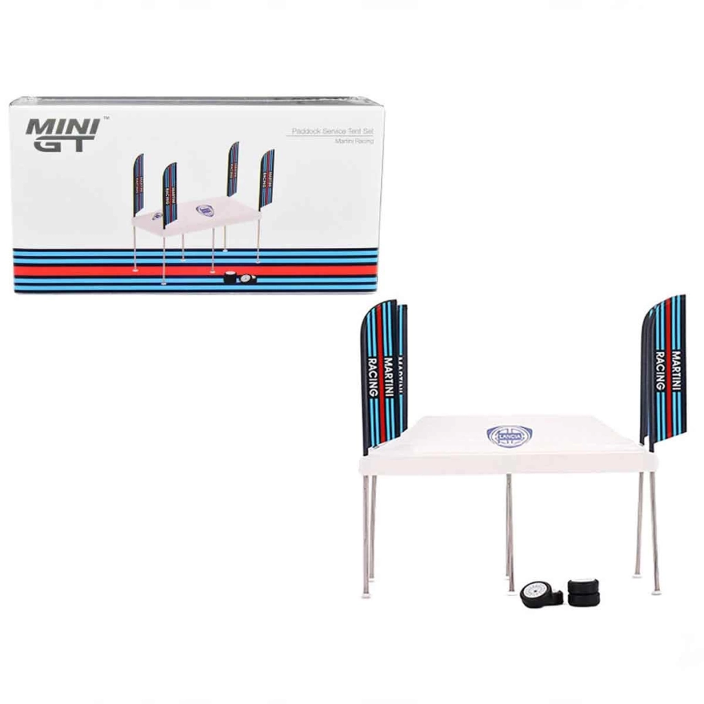 Çocuk Mini GT 1:64 Martini Racing Paddock Servis Çadırı Seti - Görsel 2