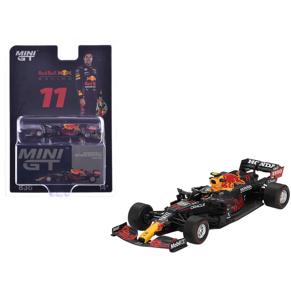 Eğitici Oyuncak Mini GT 1/64 Red Bull RB16B Sergio Pérez 2021 Azerbaijan Grand Prix Winner - Görsel 3