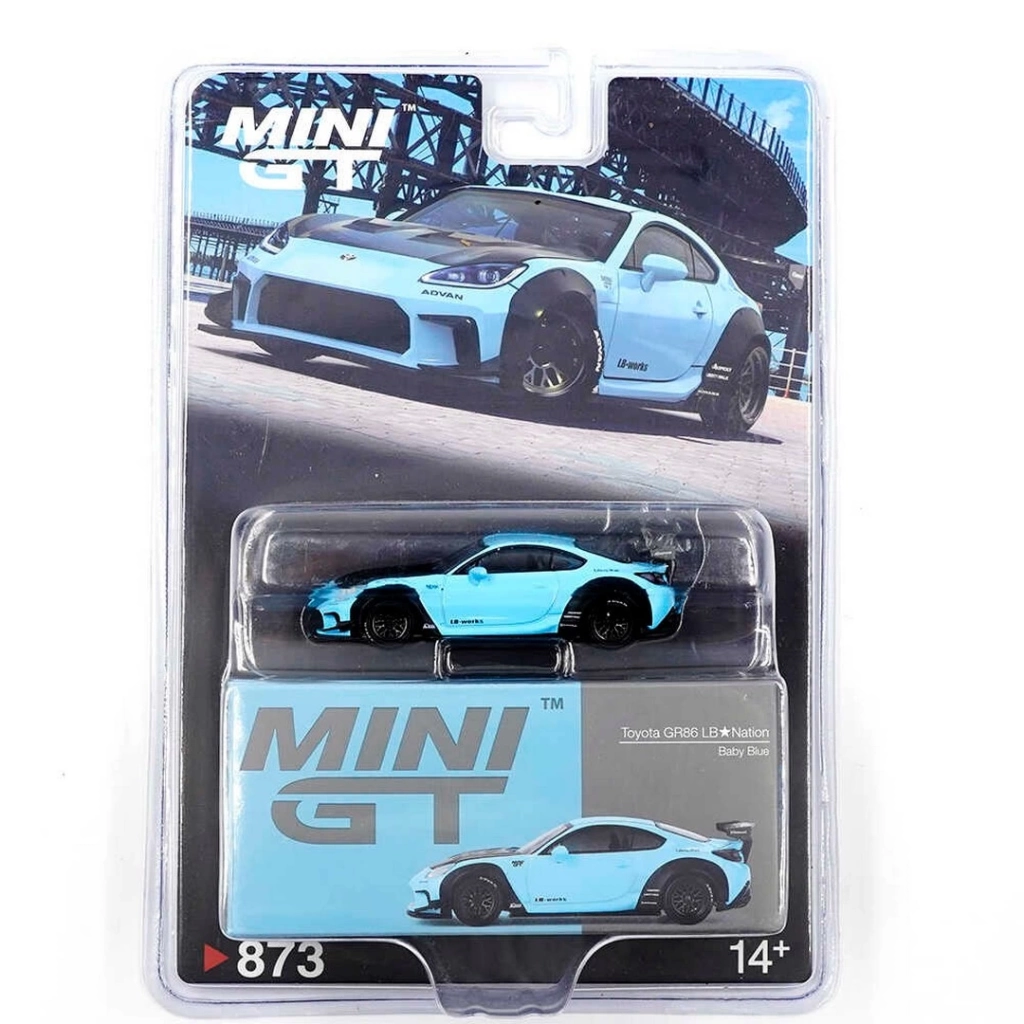 Eğitici Çocuk Mini GT 1/64 Toyota GR86 LB Nation Baby Blue - Blister Paket - Görsel 2