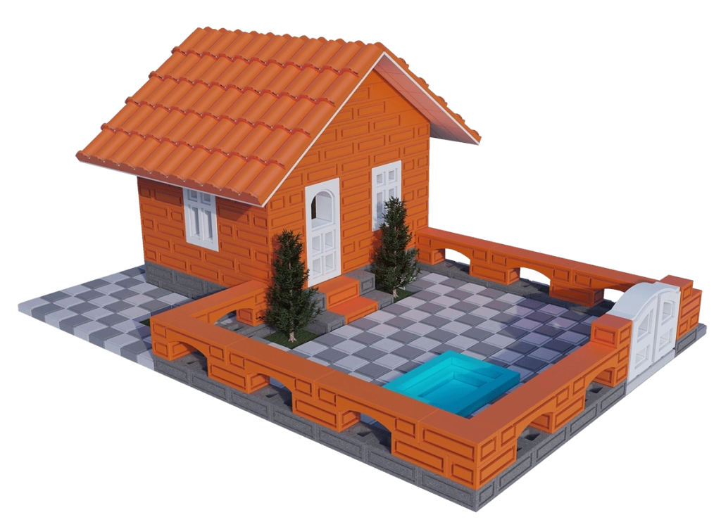 Yapı Meraklıları için Küçük Tuğlalarla Yazlık Ev Yapım Seti - Görsel 3