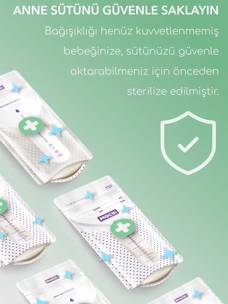 Çocuk Gelişim Mochi Anne Sütü Saklama Poşeti 120 Adet Kullanışlı ve Pratik - Görsel 3