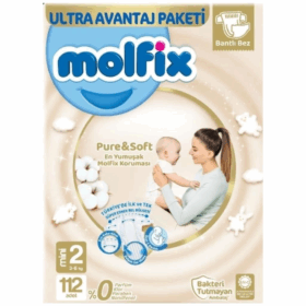Çocuk Molfix Pure&Soft Bebek Bezi Ultra Avantaj Paketi 2 Beden 3-6 Kg 112 Adet