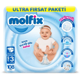 MolfixBebekBeziUltraFırsatPaketi3Beden4-9Kg108Adet