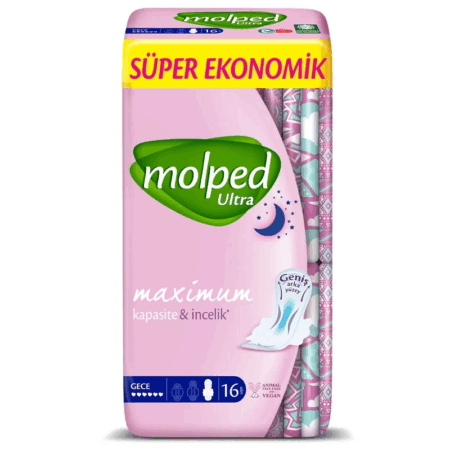Çocuk Molped Ultra Hijyen Anatomik Gece Ped Süper Eko 16 Adet