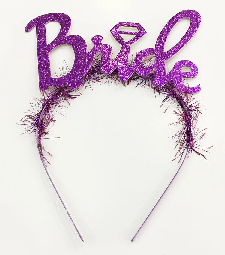 Eğitici Çocuk Oyuncak Mor Renk Bekarlığa Veda İtalik Yazı Alyanslı Bride Taç - Görsel 2