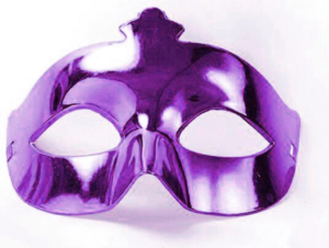 Eğitici Çocuk Mor Renk Kostüm Partisi Ekstra Parlak Balo Maskesi 15x10 cm