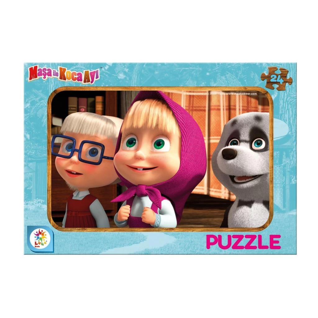 24 Parça Masha Koca Ayı Puzzle – Çocuklar İçin Eğitici Görsel Oyun