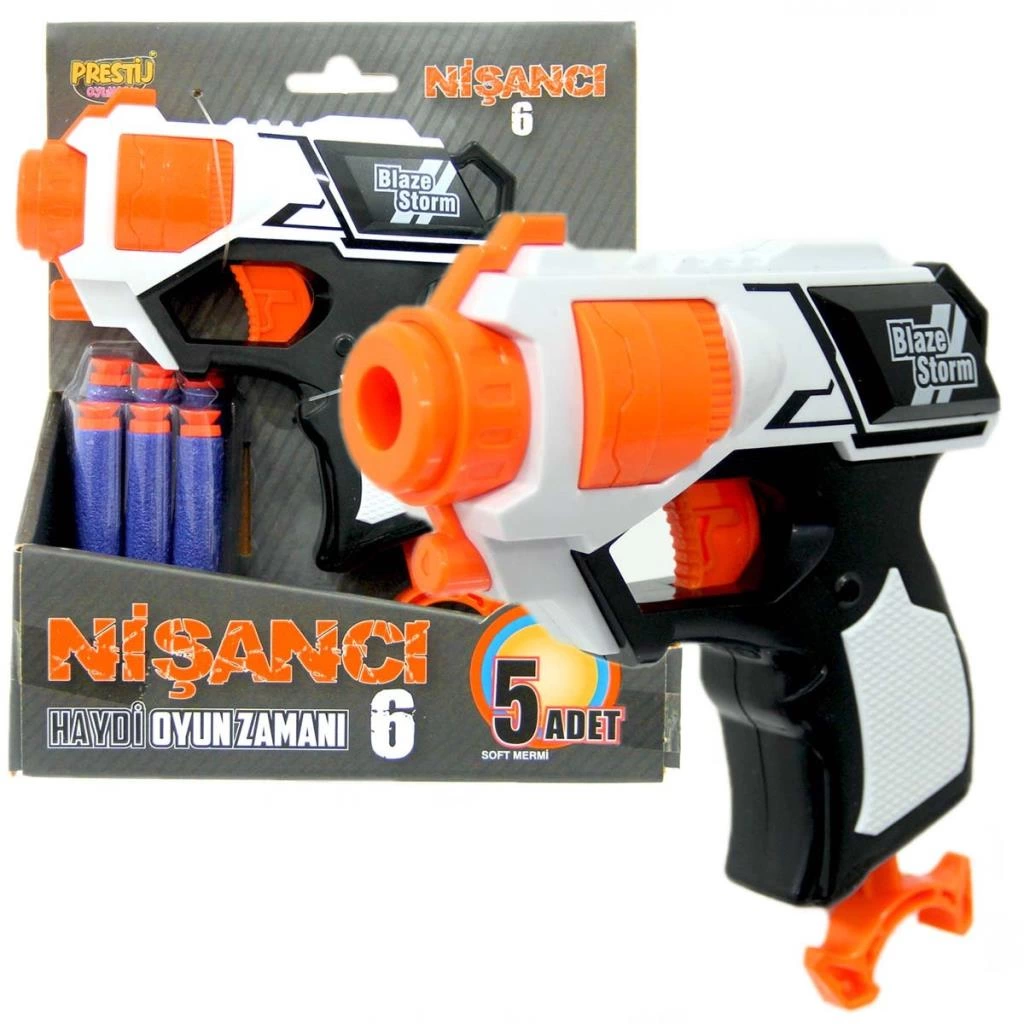 Nişancı 6 Sünger Dart Atan 6 Dartlı Silah - Görsel 3