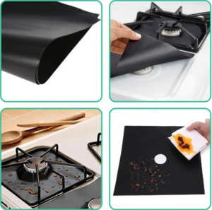 Eğitici Oyuncak Ocak Koruyucu Folyo Yanmaz Yapışmaz 4'lü Set SiYAH