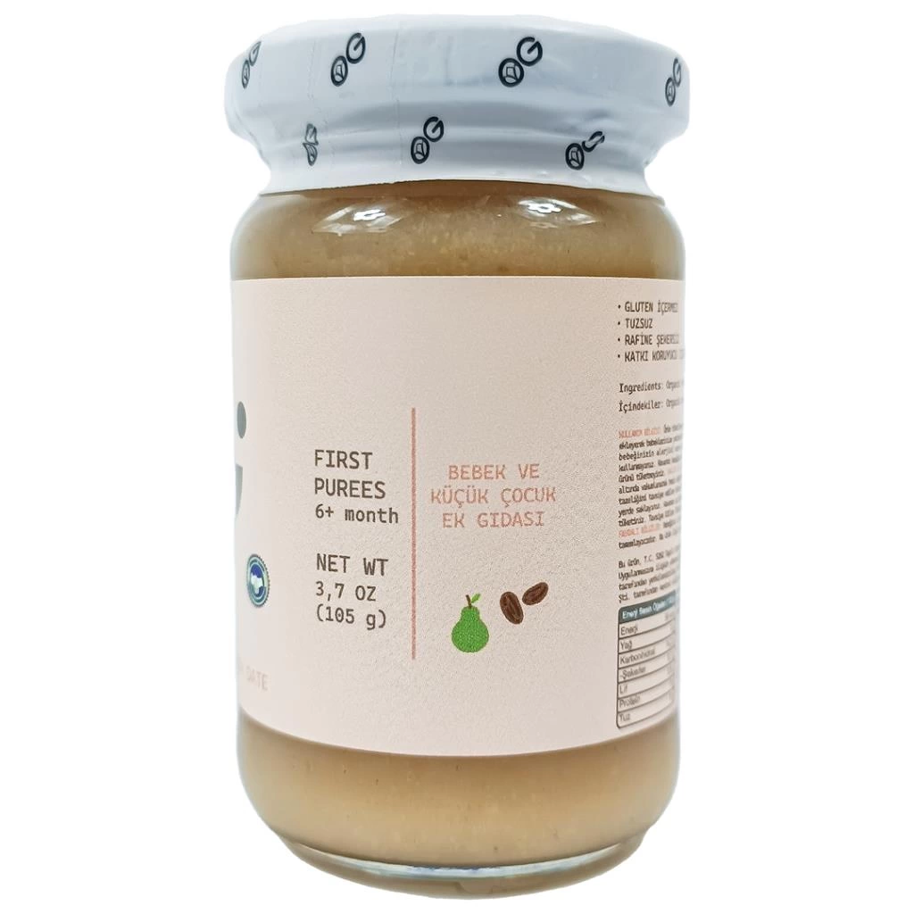 Organik Hurmalı Armut Püresi 105 Gr Şekersiz Doğal Meyve Püresi - Görsel 2