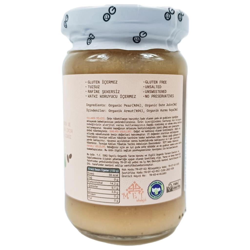 Organik Hurmalı Armut Püresi 105 Gr Şekersiz Doğal Meyve Püresi - Görsel 3