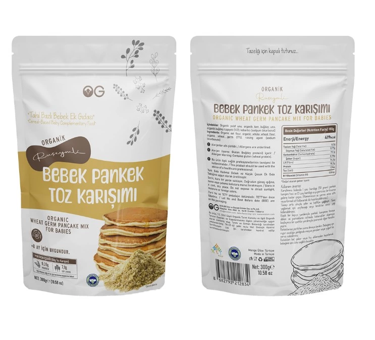 Eğitici Çocuk OG Natural Organik Ruşeymli Bebek Pankek Toz Karışımı 300 Gr - Görsel 2