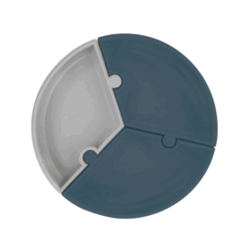 OiOi Puzzle Vakum Tabanlı Silikon Tabak Deep Blue / Powder Grey