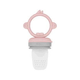OiOi Silikon Püre Meyve Sebze Emziği Pinky Pink / Powder Grey