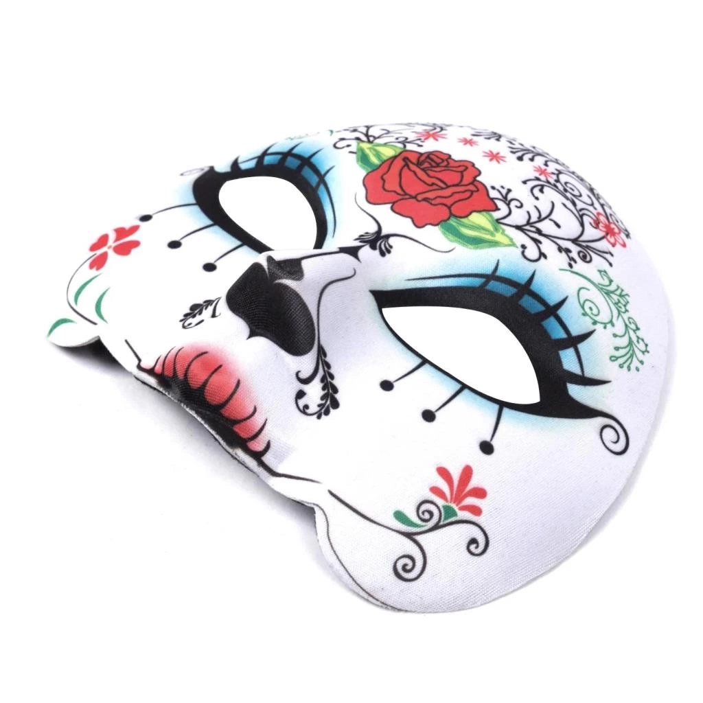 Ölü Günü Kafatası Yarım Güllü Çiçekli Maske Eva Yumuşak Model - Görsel 3