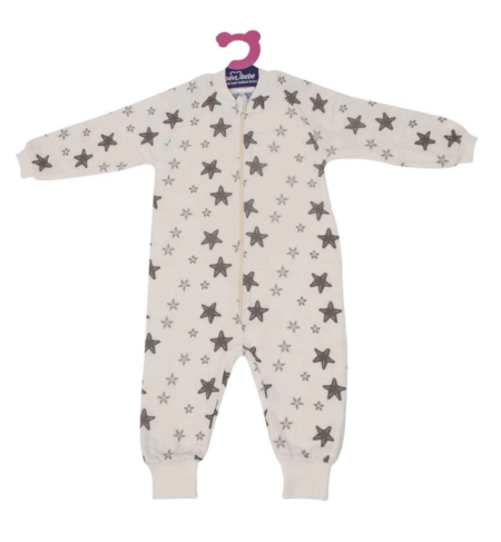 Çocuk Organik Müslin Uyku Tulumu ART-309 Gri Yıldız
