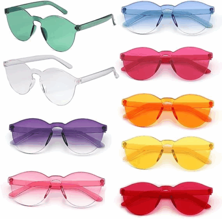 Çocuk Oval Şekilli Çerçevesiz Parti Gözlüğü 6 Renk 6 Adet