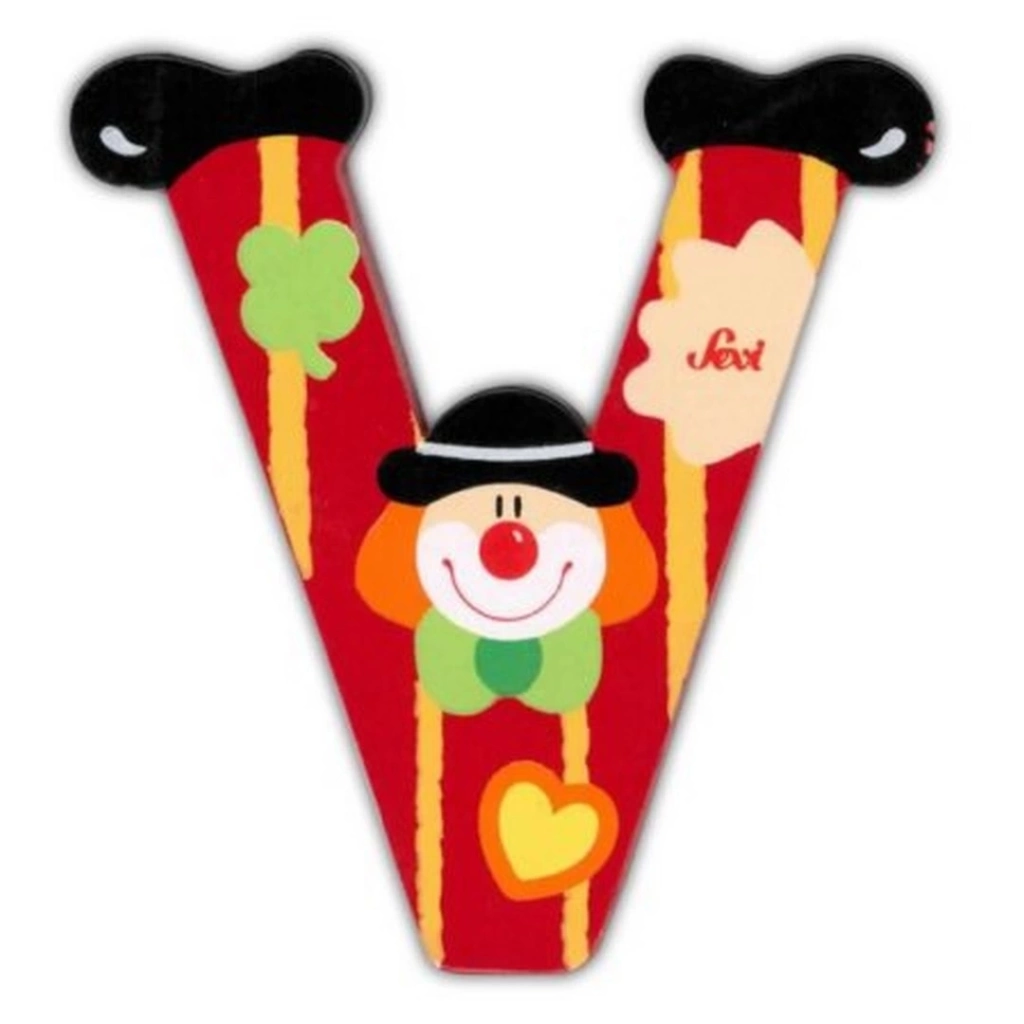 Eğitici Oyuncak Palyanço Ahşap Harf V - Görsel 2