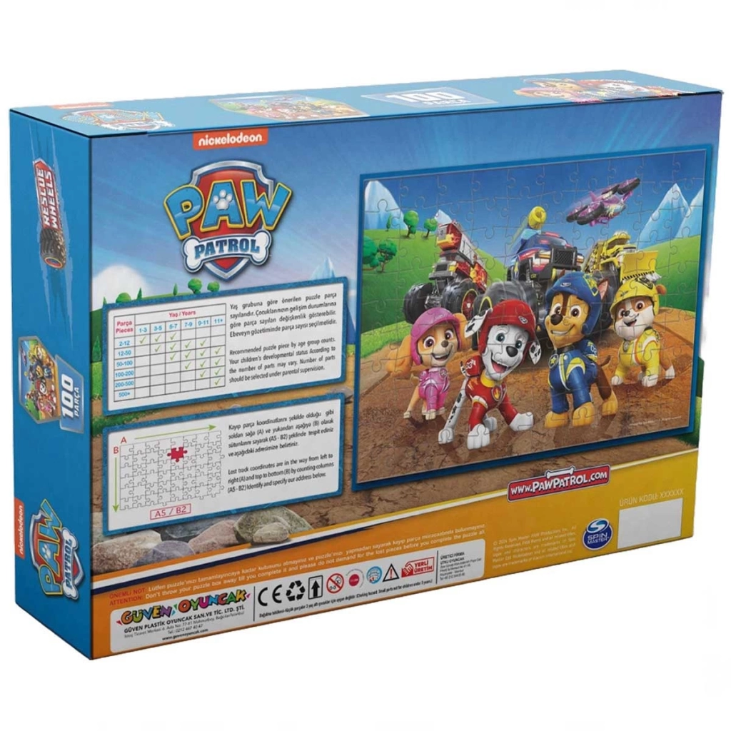 Çocuk Paw Patrol 100 Parça Puzzle - Görsel 2