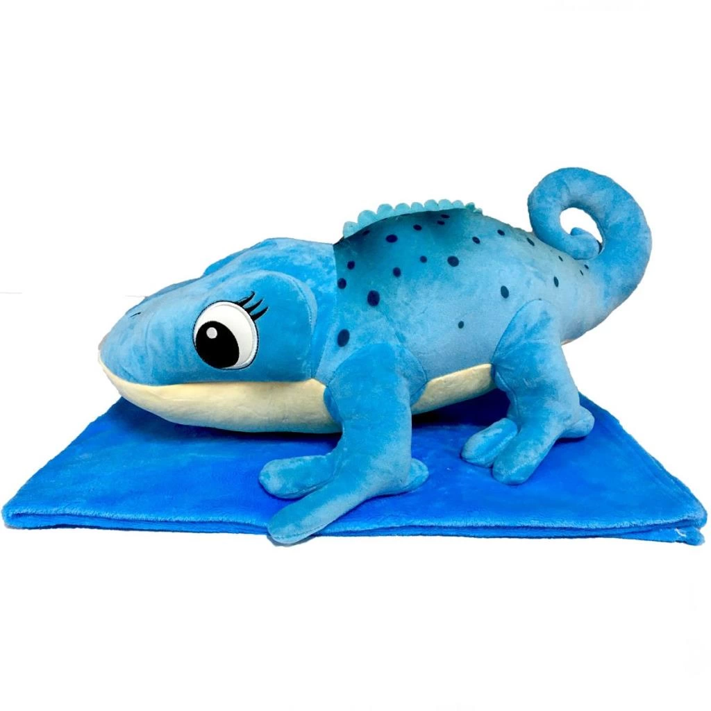 Çocuk Peluş Battaniyeli Yatan Bukalemun 55 cm. - Görsel 2