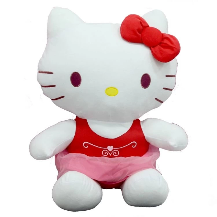 Çocuk Peluş Hello Kitty Elbiseli Kurdeleli 36 cm - Görsel 2
