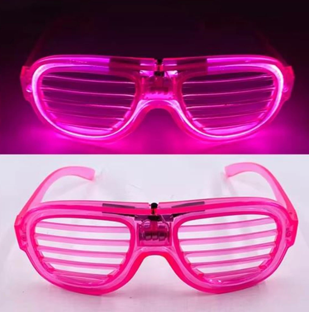 Eğitici Çocuk Pembe Led Işıklı Parti Gözlüğü - Neon Glow Şerit Gözlük 3 Modlu - Görsel 4