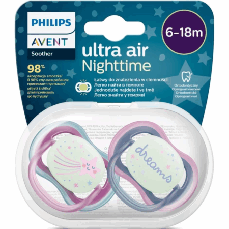Çocuk Philips Avent Ultra Air Gece Emzik 6-18 Ay Kız
