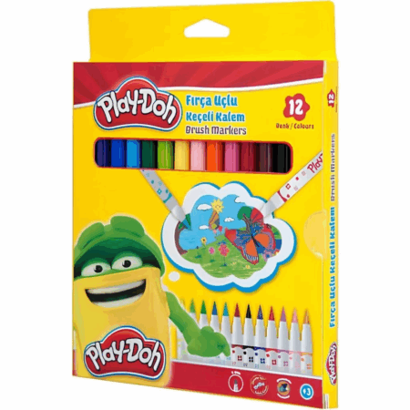 Çocuk Play-Doh Fırça Uçlu Keçeli Kalem 12'li