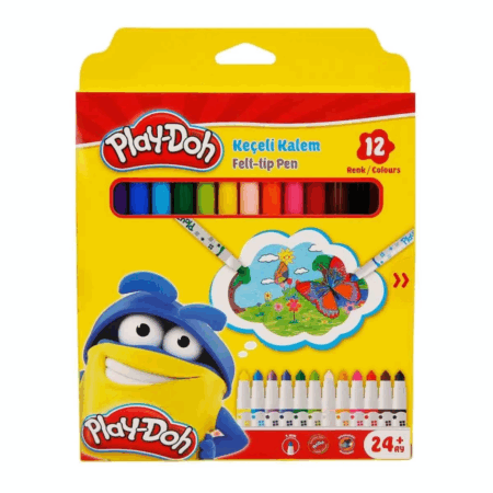 Çocuk Play-Doh Keçeli Kalem 12 Renk Karton Kutu