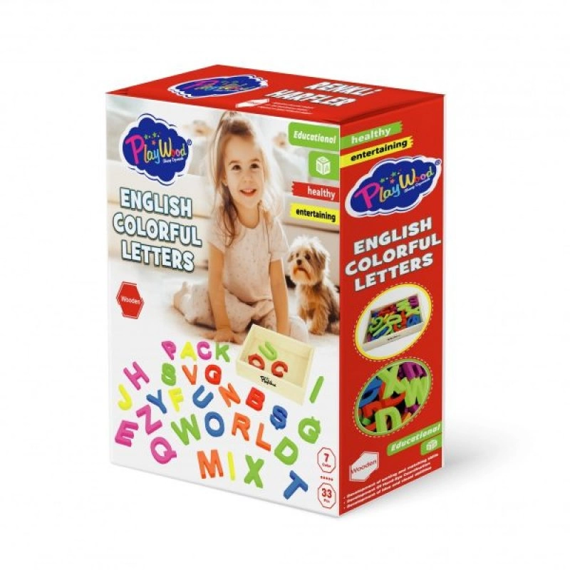 Çocuk PlayWood Ahşap Kasalı Renkli Harfler 33 Parça 402 - Görsel 2