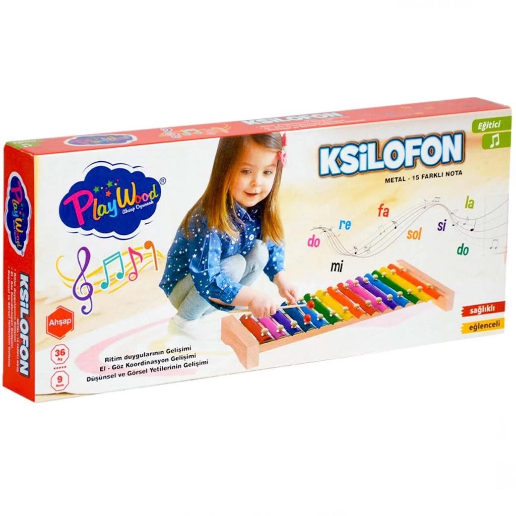 Çocuk Playwood Eğitici Ahşap 15 Notalı Ksilofon - Görsel 2