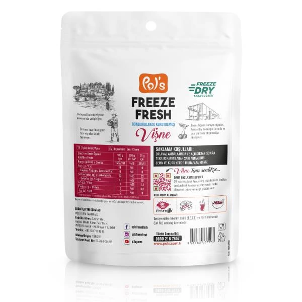 Çocuk Pol’s Freeze Fresh Dondurularak Kurutulmuş Vişne 25g - Görsel 2
