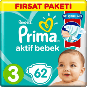 PrimaBebekBeziAktifBebekEkoPaket3Beden62Adet