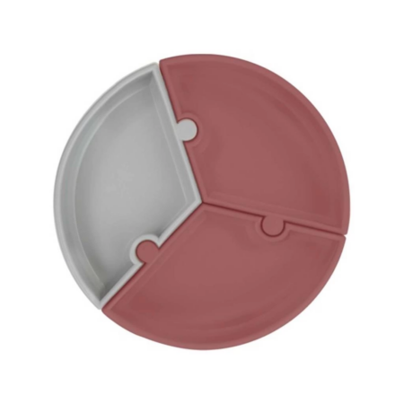 Eğitici Çocuk  Oyuncak   Puzzle Vakum Tabanlı Silikon Tabak Velvet Rose / Powder Grey