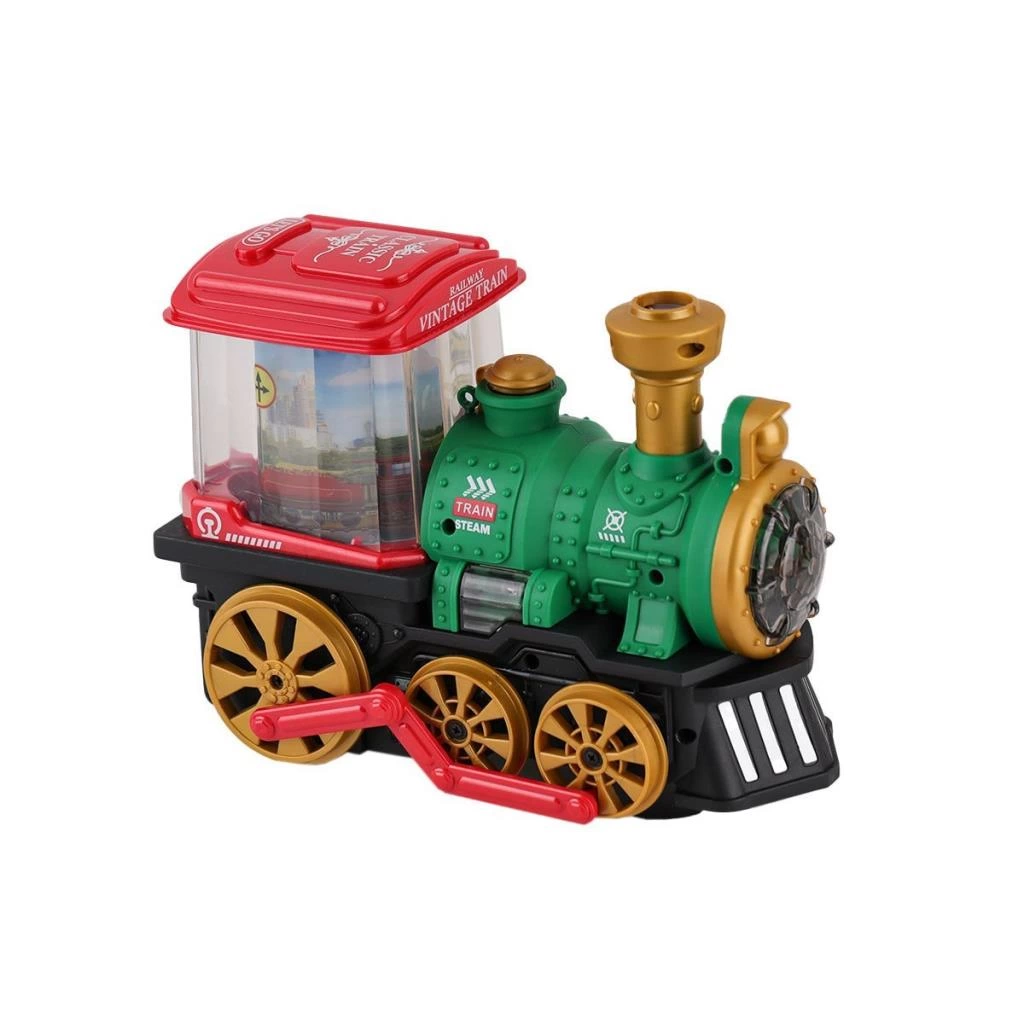 Işıklı Dumanlı Çılgın Lokomotif Çocuklar İçin Eğlenceli Tren Seti - Görsel 2
