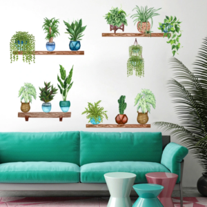 Eğitici Oyuncak Raflı Saksılı Çiçek Tasarımlı Yapışkanlı Sticker MC-480B