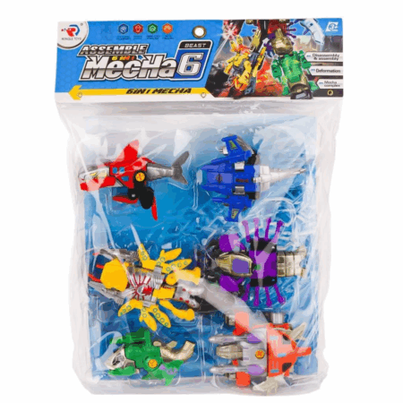 Çocuk 6'lı Dönüşebilen Robot Mecha Oyuncak Seti – Birleşen Mekanik Canavarlar