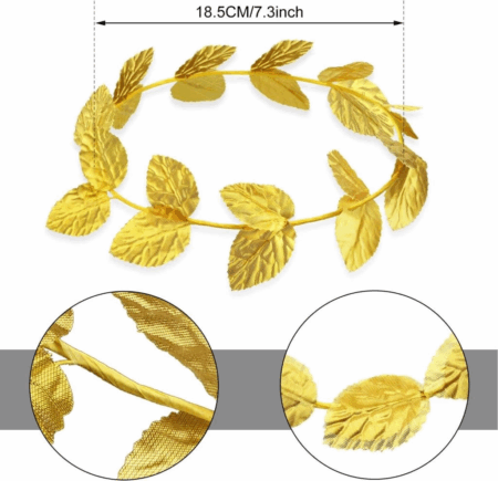 Roma Bizans Altın Yapraklı Sezar Tacı Eğlenceli Kostüm ve Cosplay Aksesuarı