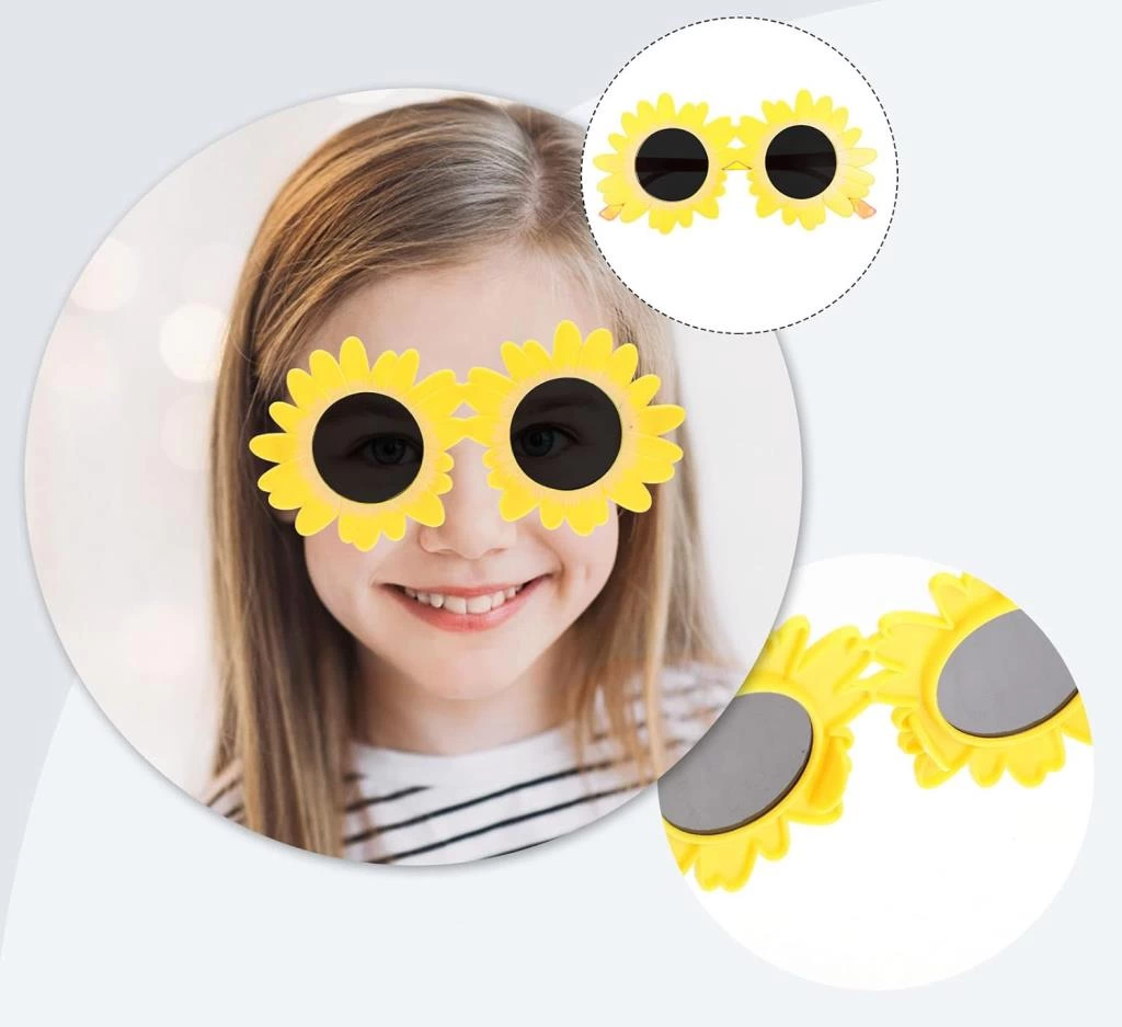 Çocuk SarıRenkPapatyaŞekilliPartiGözlüğü18x10cm - Görsel 3