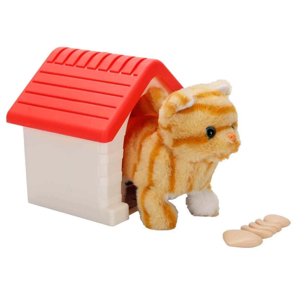 Eğitici Oyuncak Sesli ve Hareketli Kulübeli Sevimli Peluş Kedi - Görsel 2