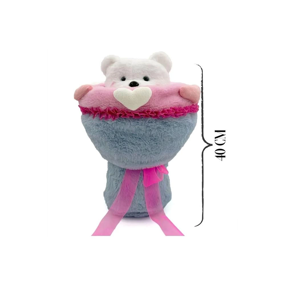 Sevgi Buketi Peluş Ayıcıklı Peluş Çiçek Buketi 40 cm Çocuklar İçin Şık Hediye - Görsel 4
