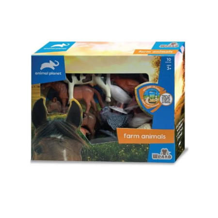 Eğitici Oyuncak  SH-D5804 Vardem Kutulu 10 Parça Çiftlik Hayvanları Seti